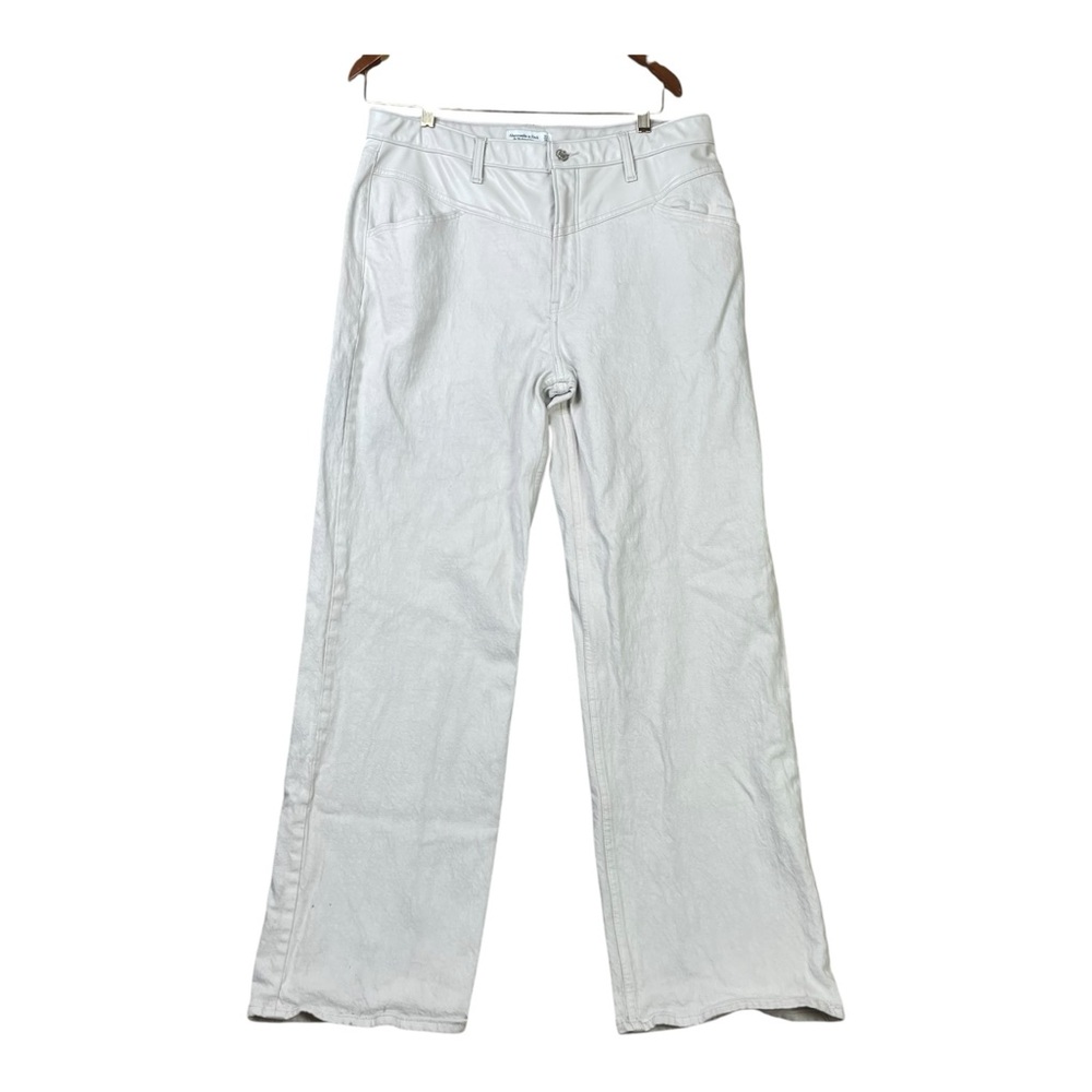 Abercrombie & Fitch Womens Jeans 33(35x31) 90s Relaxed High Rise Leather Patch